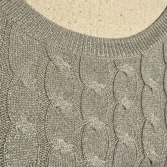 TALBOT'S   #FALL2025🍁 GRAY SWEATER w/SILVER TONE SPARKLE    XLARGE/PETITE     #1 - Picture 7 of 7